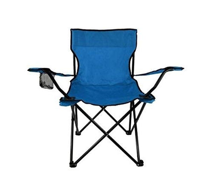 GrecoShop Sedia Pieghevole da Campeggio e Giardino con Braccioli – Richiudibile, Leggera e Resistente – Ideale per Esterno, Spiaggia, Pesca, Terrazzo e Balcone – Blu – Con borsa trasporto inclusa