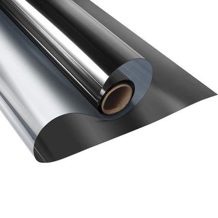 Pellicola Specchio Oscurante Per Vetro Finestre, Pellicola Adesiva Privacy, Pellicola Anti UV Solare Riflettente Per Vetri Unilaterale Adatta Per Ufficio Casa (Argento nero,60x400cm)