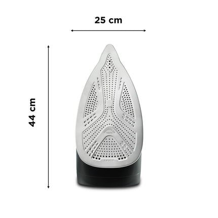 Ferro da Stiro a vapore con Caldaia Silenziosa, 2800W, 1.3 L, 7.5 bar, 480 g/min, Colore Nero/Blu. Silence Steam Pro DG9222,