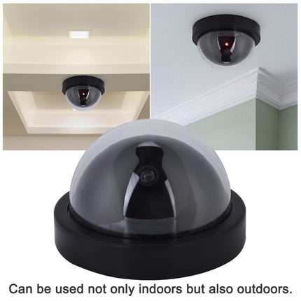 Topiky Videocamera di sicurezza fittizia, telecamera di sorveglianza simulata simmetrica antipolvere impermeabile per interni/esterni, con lampeggiante LED