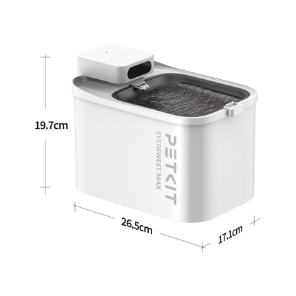 PETKIT EVERSWEET MAX Fontanella per Gatti Senza Fili, 3L Fontana per Gatti con Sensore,26dB Ultra Silenziosa, Controllo Intelligente dell'applicazione,5000 mAh 83 Giorni di Autonomia