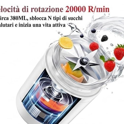 Deily-Max MAX-6045 Frullatore Portatile, 420 ml, Senza BPA, per Smoothie e Frutta, Ideale per Viaggi e Ufficio