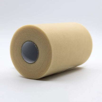 Generico Rotolo Bobina Tulle 25 cm X 100 mt Beige Champagne BOMBONIERA Matrimonio Rullo Tessuto per Decorazioni, tutù, Matrimoni, gonne, Feste, Fiocco, Baby Shower in poliester