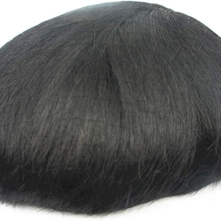 NLW Toupet da uomo in capelli veri, 100% naturale sistema di sostituzione dei capelli umani densità media, traspirante francese pizzo parrucca pezzo 8 * 10 pollici (#1B Natural Black)