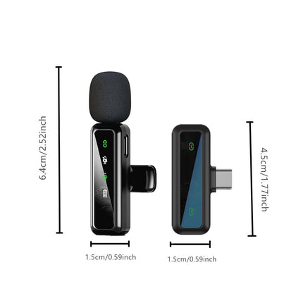 Microfono Lavalier Wireless per iPhone Android iPad, mini microfono, microfono wireless per la registrazione video, streaming, Podcast, Vlogging, Youtube, Tiktok,Trasmissioni dal Vivo, Interviste