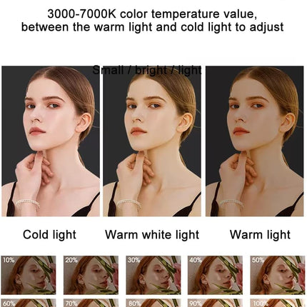 Luce per selfie con clip, luce video con batteria da 1200 mAh, luce per foto 3000 K-6000 K, luminosità regolabile CRI 96 +, 3 modalità di luce, mini luce video per cellulare, tablet, iPad, laptop,