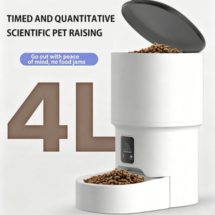 XALBDMNB Automatic Cat Feeder with APP Control, WiFi Pet Feeder for Timed & Quantitative Food Dispensing, Remote Feeding for Cats