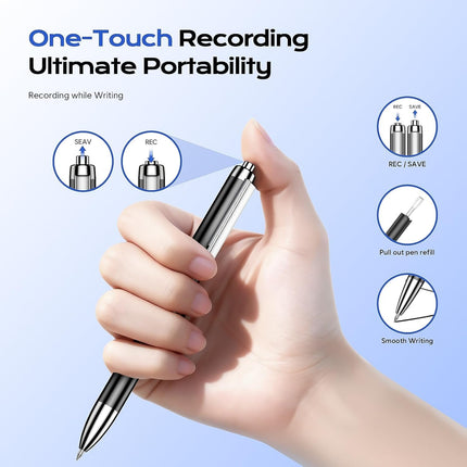 64GB Voice Activated Recorder Device - Qunifyed Digital Voice Recorder with AI Noise Reduction, Portable Recording Device for Meetings, Interviews, Lectures, Work