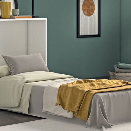 Generico Letto a scomparsa Magic bianco cemento, salvaspazio, richiudibile, materasso incluso - 100% MADE IN ITALY
