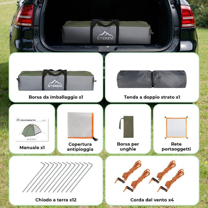 Gysrevi Tenda Campeggio 2-4 Persone,Tenda da Campeggio Automatica