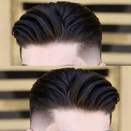 NLW Toupet da uomo in capelli veri, 100% naturale sistema di sostituzione dei capelli umani densità media, traspirante francese pizzo parrucca pezzo 8 * 10 pollici (#1B Natural Black)