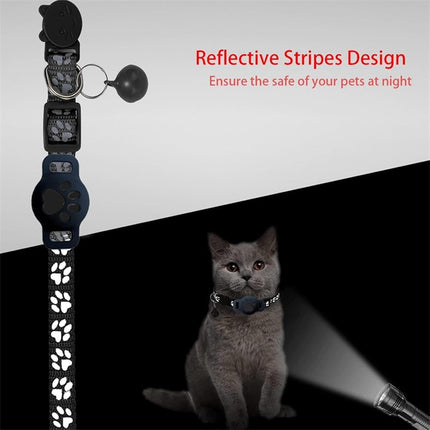 Collare GPS per Gatto Senza SIM e Senza Abbonamento, Localizzatore per Gatti Compatibile con Apple e Android Find My, Tracker Bluetooth con Posizione in Tempo Reale(Nero+Nero,IOS+Android)
