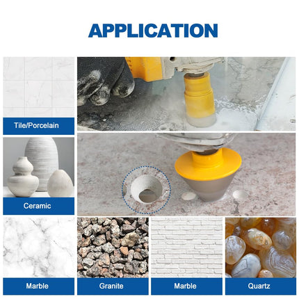 Trapano Diamantato Kit 11pezzi (6/8/10/25/35/50/68/110mm Punte per Trapano+50mm Trapano per Smussare+20mm Trapani da Affilare+Adattatore) Seghe a Tazza per Piastrelle Ceramica Marmo Granito