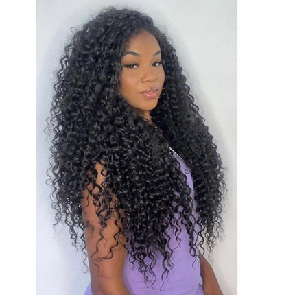 Extension Capelli Ricci Lunghi 75cm - Set 9 Pezzi 330g in Bioproteina – Look Naturale Voluminoso Ondulato – Scalatura Professionale 65/70/75cm - Effetto Riccio (Total Black), PAMELA