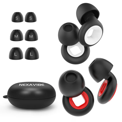 NEXAVIBE Tappi orecchie moto antirumore silicone 2 paia 33dB anti-vento