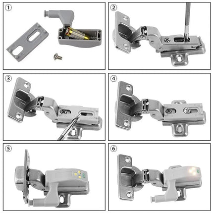 10 Pezzi Luce LED della Cerniera, Luce Notturna dell'armadio della Luci per Cerniere per Armadietti, Armadi, Guardaroba (Bianco Freddo)
