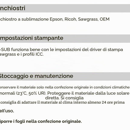 A-SUB Carta per sublimazione A4, 210x297 mm, 100 fogli, 125 g/m², Compatibile con stampanti a sublimazione EPSON, SAWGRASS, RICOH, BROTHER
