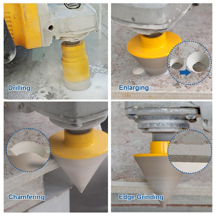Trapano Diamantato Kit 11pezzi (6/8/10/25/35/50/68/110mm Punte per Trapano+50mm Trapano per Smussare+20mm Trapani da Affilare+Adattatore) Seghe a Tazza per Piastrelle Ceramica Marmo Granito