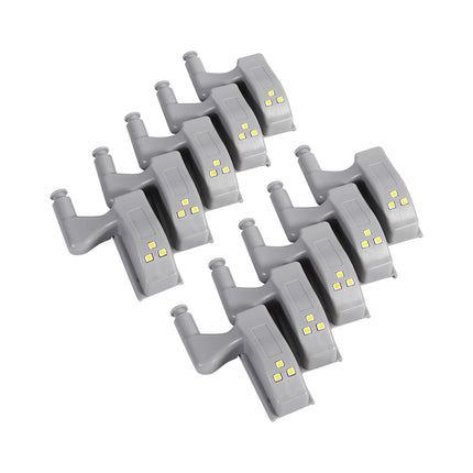 10 Pezzi Luce LED della Cerniera, Luce Notturna dell'armadio della Luci per Cerniere per Armadietti, Armadi, Guardaroba (Bianco Freddo)