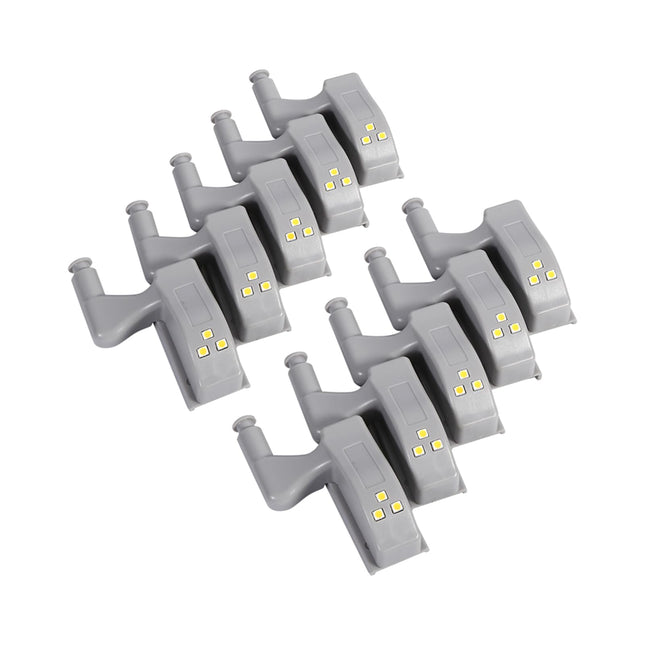 10 Pezzi Luce LED della Cerniera, Luce Notturna dell'armadio della Luci per Cerniere per Armadietti, Armadi, Guardaroba (Bianco Freddo)