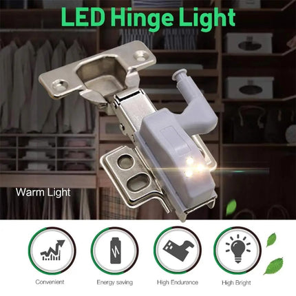10 Pezzi Luce LED della Cerniera, Luce Notturna dell'armadio della Luci per Cerniere per Armadietti, Armadi, Guardaroba (Bianco Freddo)