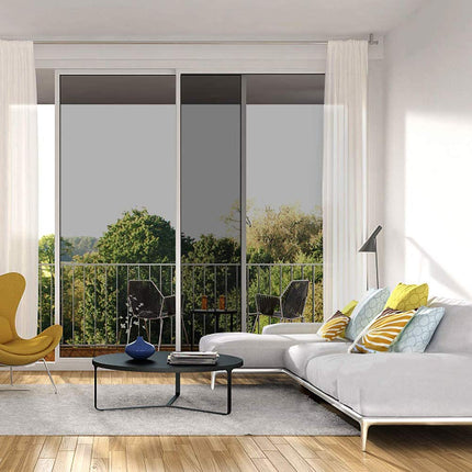 Pellicola Specchio Oscurante Per Vetro Finestre, Pellicola Adesiva Privacy, Pellicola Anti UV Solare Riflettente Per Vetri Unilaterale Adatta Per Ufficio Casa (Argento nero,60x400cm)