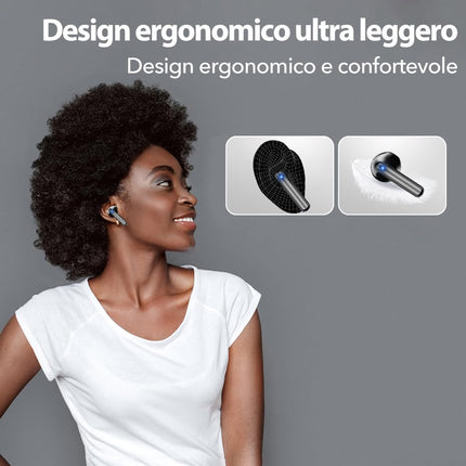 JBES Cuffie Bluetooth, Auricolari Bluetooth 5.4 In Ear Stereo con 4 Microfono ENC, 60 Ore Cuffiette Wireless Cancellazione Rumore, IP5 Auricolare per iPhone e Androide, Earbuds (Nero)