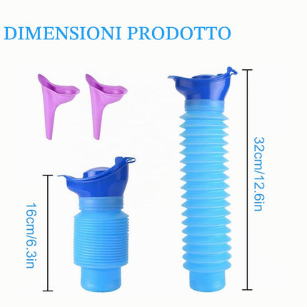 Lepidi Orinatoio d'emergenza, Orinatoio di Emergenza per Bambini e Adulti, Maschile e Femminile, Orinatoio di Emergenza Riutilizzabile, per Viaggi, Campeggio, Escursionismo, Ingorgo e Coda