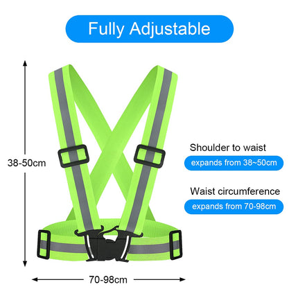 URAQT Gilet Catarifrangente e Bande Catarifrangenti, 2PCs Gilet Riflettente Corsa Alta visibilità e 4PCs Fasce Riflettenti, Regolabile Elastico Bande Riflettenti per Bici Jogging Ciclismo Sport