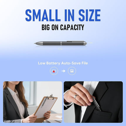 64GB Voice Activated Recorder Device - Qunifyed Digital Voice Recorder with AI Noise Reduction, Portable Recording Device for Meetings, Interviews, Lectures, Work