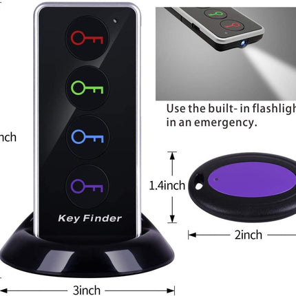 Reyke Key Finder with Sound, 131ft RF Remote Finder, 4 Receivers