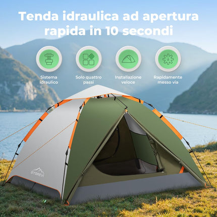 Gysrevi Tenda Campeggio 2-4 Persone,Tenda da Campeggio Automatica