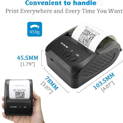 NETUM Stampante termica per ricevute Portatile da 58 mm con Bluetooth 4.0 e USB, Mini Stampante per Ricevute Supporto ESC/POS per Android/Windows (Cinturino Incluso)