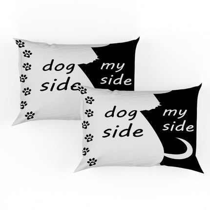 UGZDEA Set di 3 copripiumini con lato del cane e il mio lato 200x200cm, in morbida microfibra, per adulti, decorazione della camera da letto (Double（200x200cm）, A)