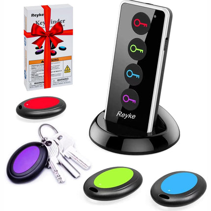 Reyke Key Finder with Sound, 131ft RF Remote Finder, 4 Receivers