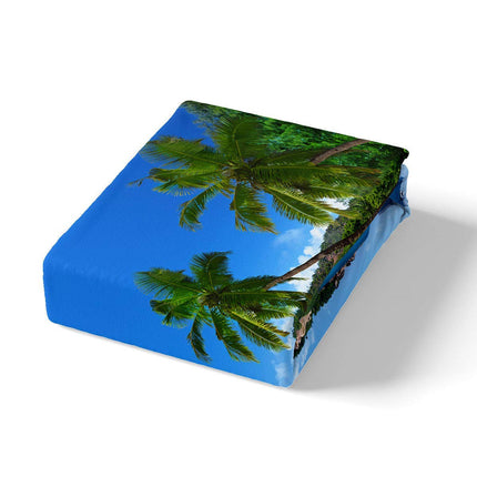 Homewish Set di biancheria da letto con copripiumino e 2 federe per letto matrimoniale con motivo oceano, ideale come decorazione per la spiaggia, ideale per le vacanze hawaiane, con palme tropicali,