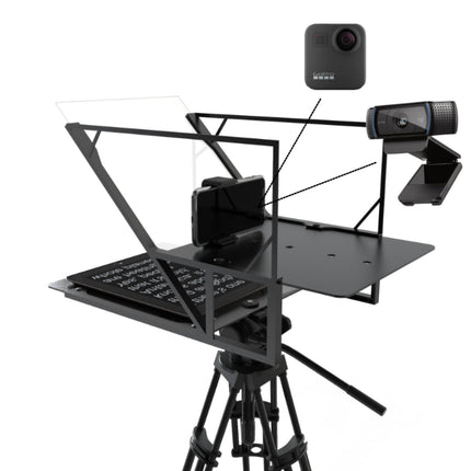 Leeventi Teleprompter Compatibile con Ipad, Tablet, Smartphone e Fotocamera Dslr, Controllo con Telecomando o App, Compatibile con Android e iOS, Ideale per Registrazioni Video (Version 5.0)