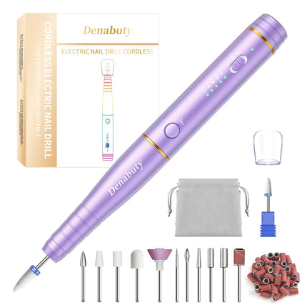 Fresa per Unghie, Lima Unghie Elettrica Professionale Senza Fili con USB Ricaricabile, 12 in 1 Kit Manicure e Pedicure Elettrico per Rimozione Smalti e Gel Semipermanente