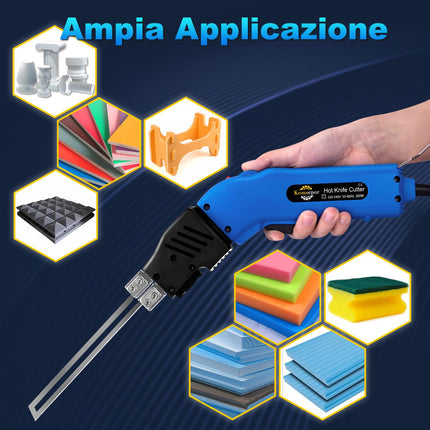 Komsepor Taglierina di schiuma Coltello caldo elettrico Taglierina di polistirolo Strumento di taglio della schiuma Coltello caldo raffreddato ad aria (Raffreddamento Blue-Air 200W)