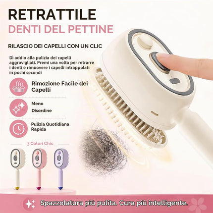 Spazzola a Vapore Capelli, Spazzola a Vapore Elettrica, Pettine Massaggiante Elettrico, Spazzola Lisciante a Vapore, Viaggio Casa Lisciante Capelli Ricci Spessi