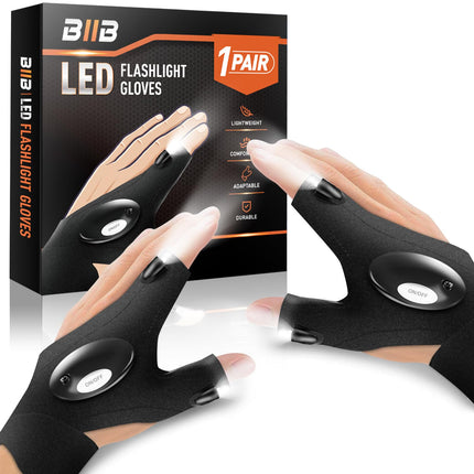 BIIB Regalo Uomo, Guanti LED con Luce, Gadget Utili per Pesca e Campeggio