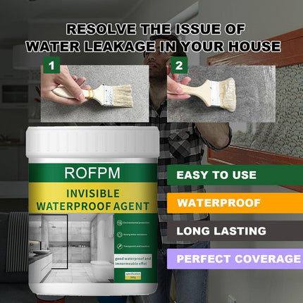 Sigillante Impermeabile Trasparente, Emulsione Isolante 300 g, Agente di Rivestimento Invisibile per Bagno, Piastrelle, Pareti e Tetto