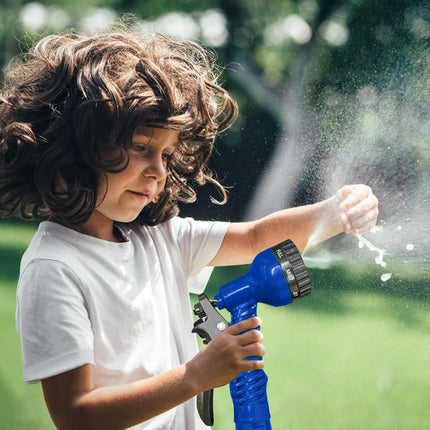 LINGKY Tubo da Giardino Estensibile 30 Metri Tubo Acqua Giardino - Canna Acqua Giardino con 7 modalità Pistola a Spruzzo, Tubo Irrigazione con Raccordi da 1/2" e 3/4" Attacco