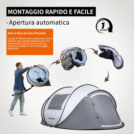 EchoSmile Tenda da Campeggio Pop Up 2/4/6 Posti Istantanea Tenda Campeggio