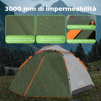 Gysrevi Tenda Campeggio 2-4 Persone,Tenda da Campeggio Automatica