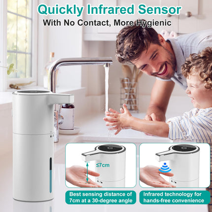 Dispenser Automatico di Sapone Senza Contatto, Liquido da Parete (Bianco)