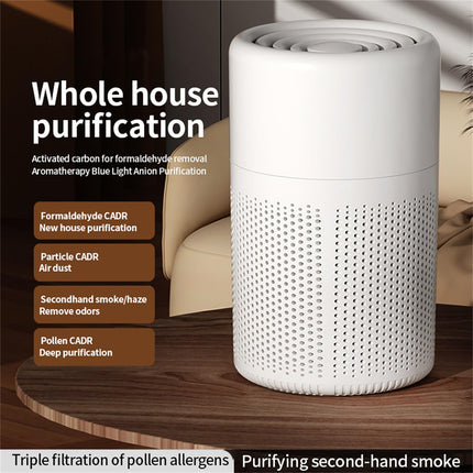 Purificatore d'aria portatile per camera da letto con filtro HEPA H13 - Pulitore USB silenzioso da scrivania con aromaterapia per polvere, fumo, peli di animali domestici, odori - ideale per casa