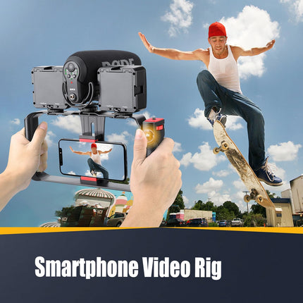 Zeadio Stabilizzatore video portatile per videocamera d’azione con supporto video per smartphone per tutte le videocamere d’azione, videocamere e smartphone