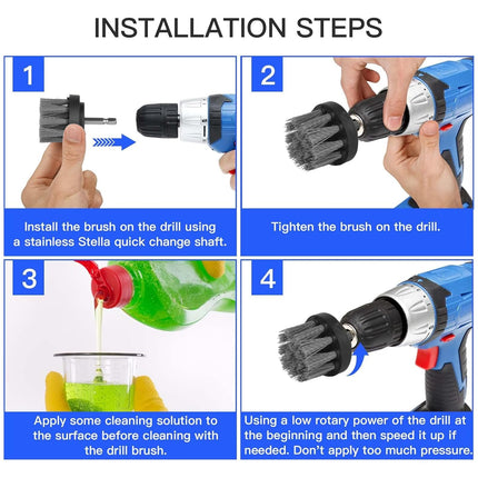 32 Pezzi Testina Spazzola Avvitatore a Batteria, Set Spazzole per Trapano, Kit Spazzola Trapano Power Scrubber per Cerchi, Tappeti, Bagno, Auto, Piastrelle, Pavimento