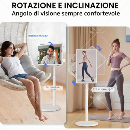 TV Intelligente Portatile FHD 2ª Generazione, Android 12, TV-Tablet Rotolante su Ruote, Batteria 6000mAh Integrata, Rotazione Completa – per Cinema Casa & Presentazioni Ufficio 21.5-4/64G